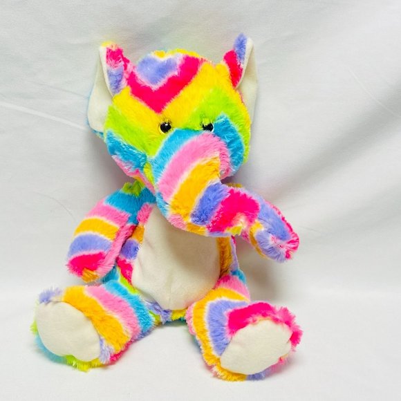Elephant Soft Cuddly Plush Toy in Rainbow Colors by World Plush - Picture 1 of 8
